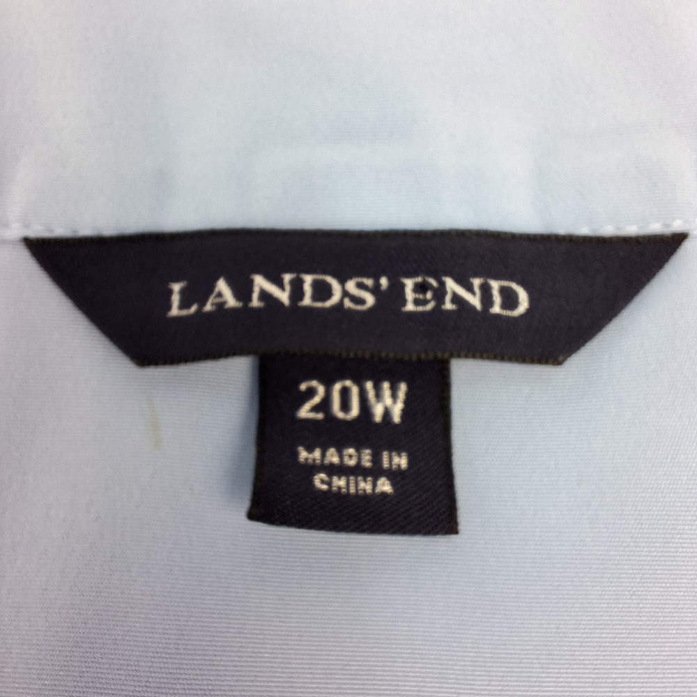 Lands End Blouse Womens 20W Blue Short Sleeve Career Top Classic Office - Picture 3 of 7